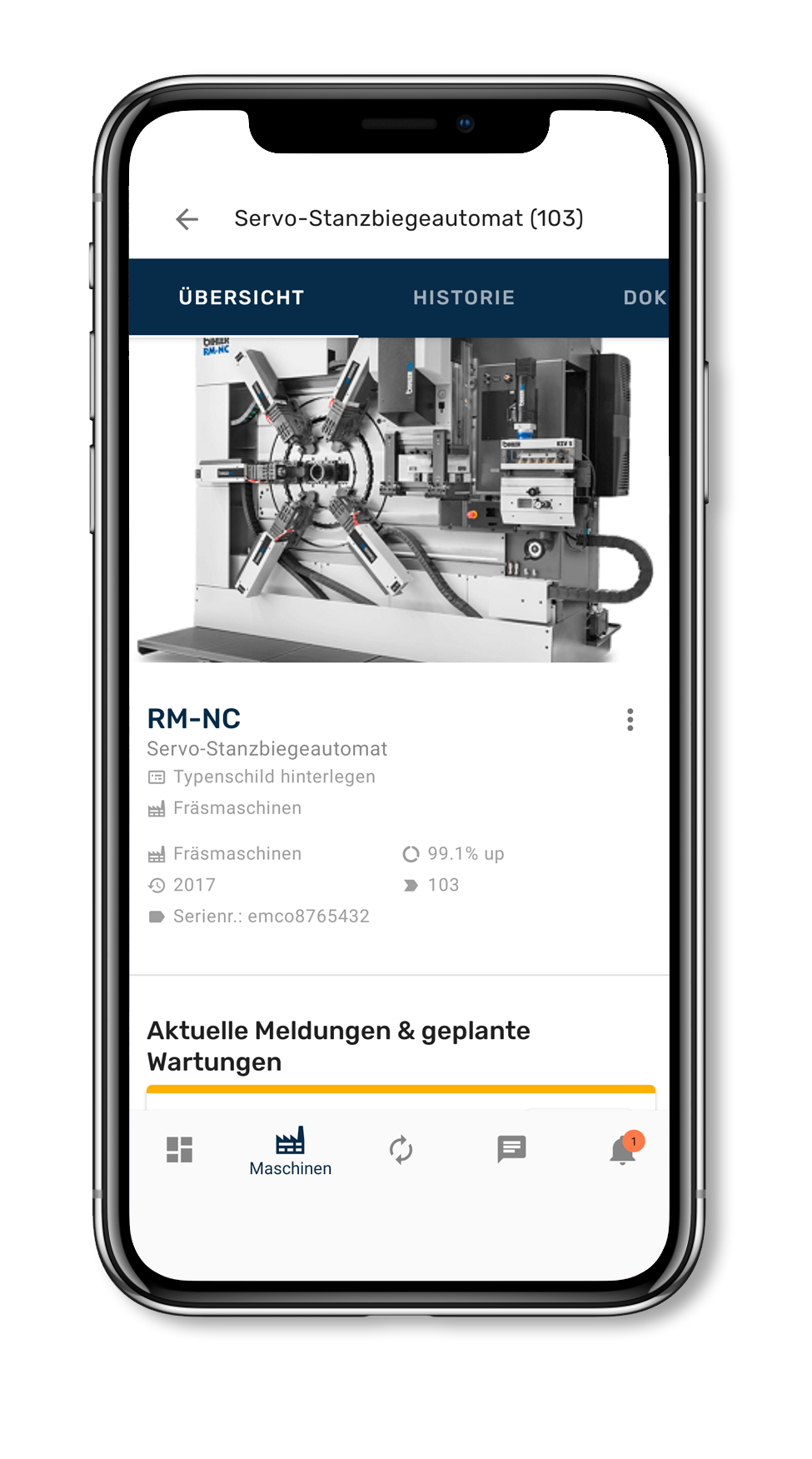 Digitaler Service Digitale Maschinenakte von 247FactoryNet